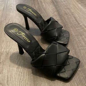 BRAND NEW Black Square Toe Heels